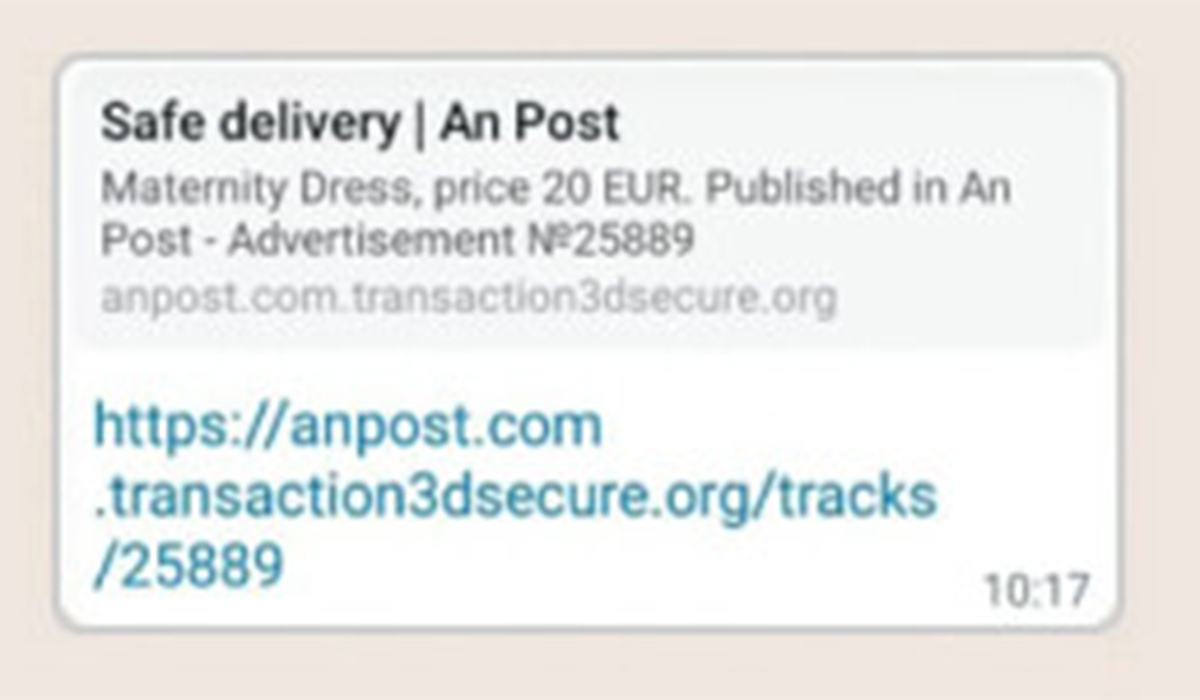 Urgent An Post warning as fake messages increase in run up to the festive season 4 An Post Fraud 2