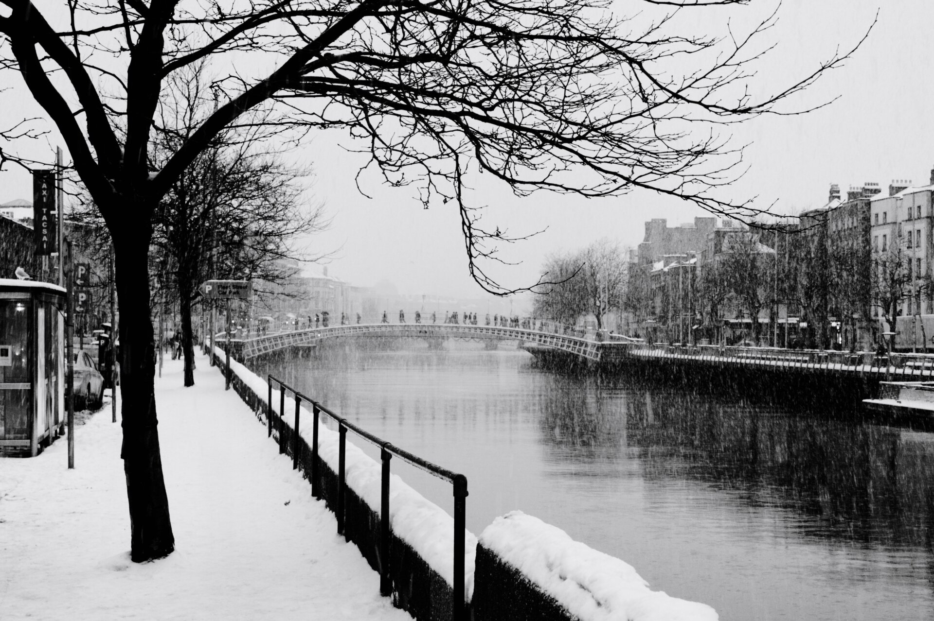 Hay Penny Bridge - Snow, Dublin