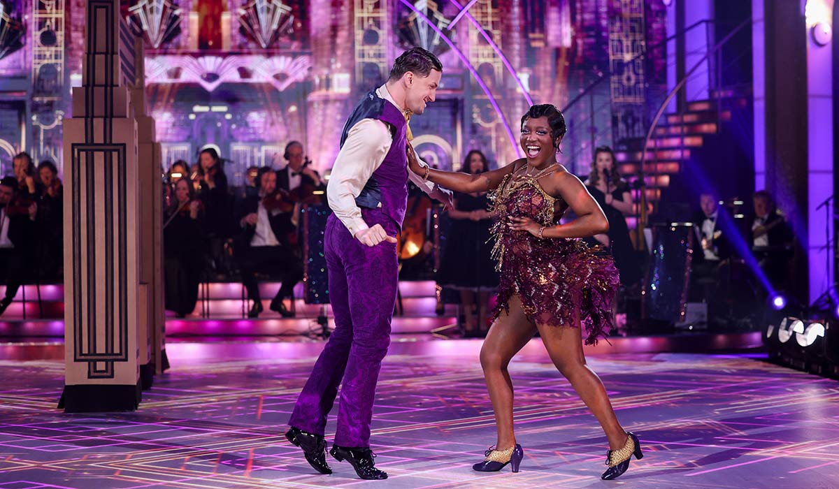 Singer Tolu Makay with Pro Dancer Maciej Zieba during the live show of RTE’s Dancing With The Stars. Pic: Kyran O’Brien /kobpix