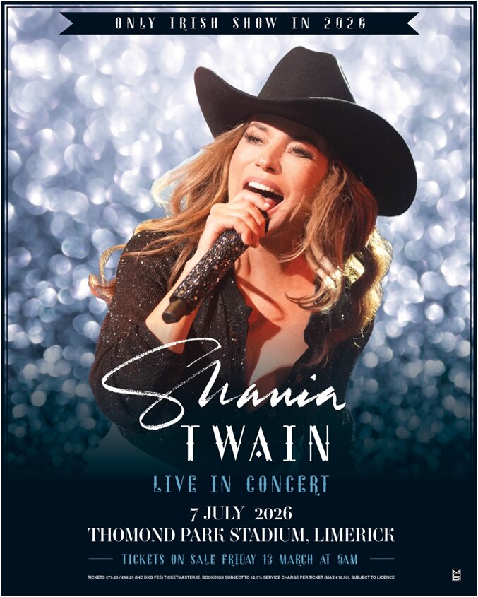 WIN The Ultimate Golden Ticket - Shania Twain, Alanis Morisette, Michael Bublé, Westlife 2 Shania Twain_Limerick Date_MCD