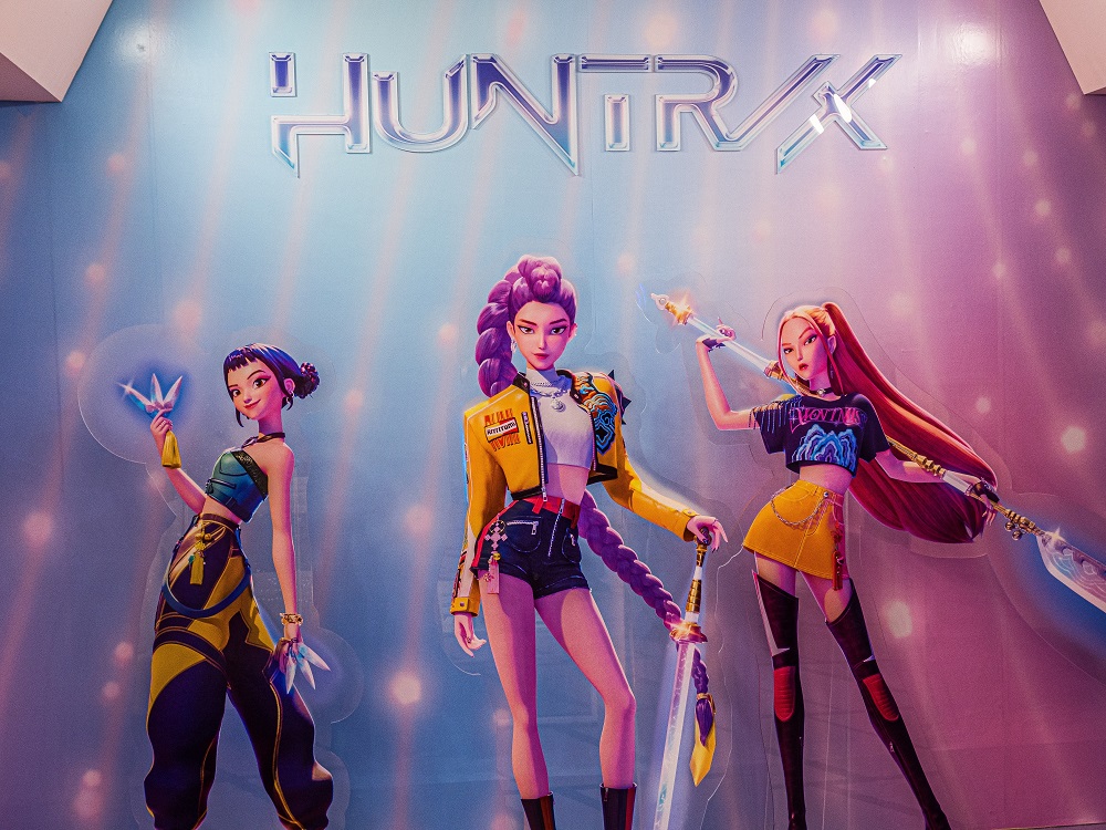 Zoey, Rumi Kang and Mira Character Cutout Displays at K-Pop Demon Hunters Official Popup Store, Seoul South Korea