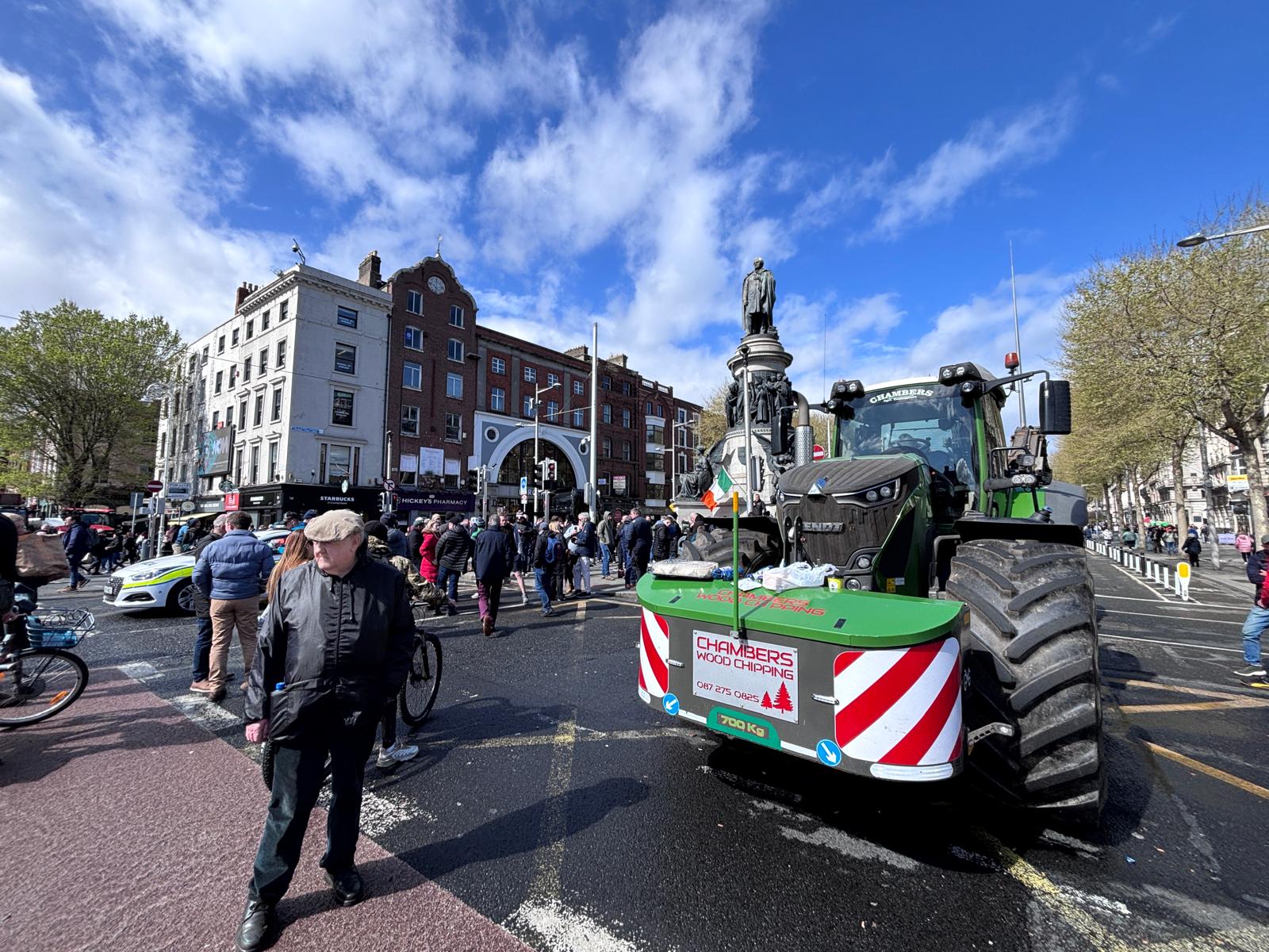 9 April 2026, Dublin, Ireland - Protestors Blocking O'Connell Street In Nationwide Movement Against Meteoric Rise Of Fuel Prices