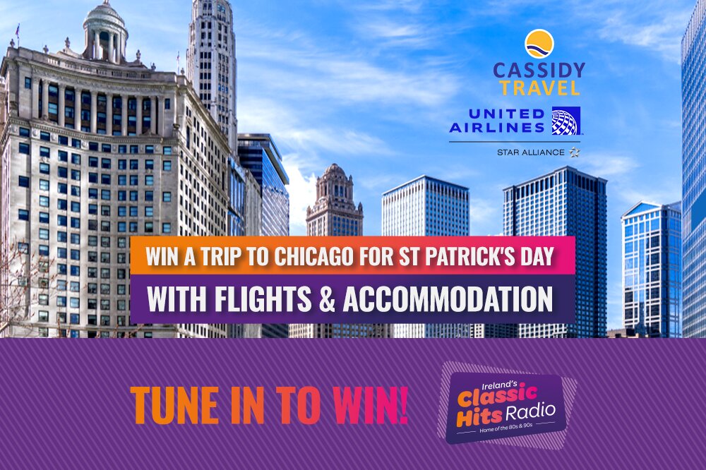 Win a 4-night holiday in Chicago for next year's St. Patrick's Day with Cassidy Travel and United Airlines!