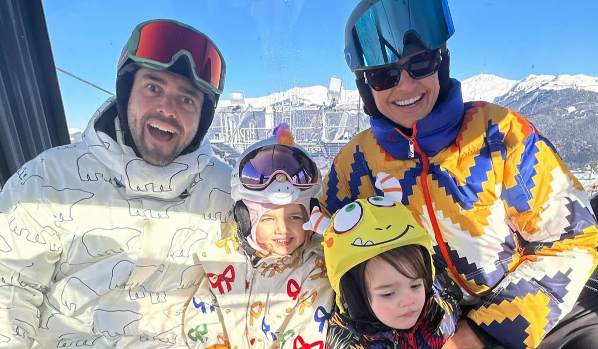 Vogue Williams with her husband Spencer Matthews and their kids. Pic: Vogue Williams/Instagram