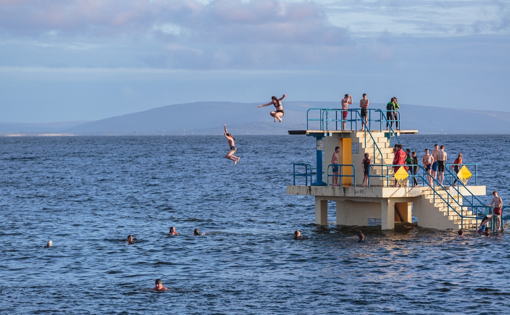 Blackrock Diving Tower is one of Galway's most popular seaswim spot. Roy Harris, Shutterstock