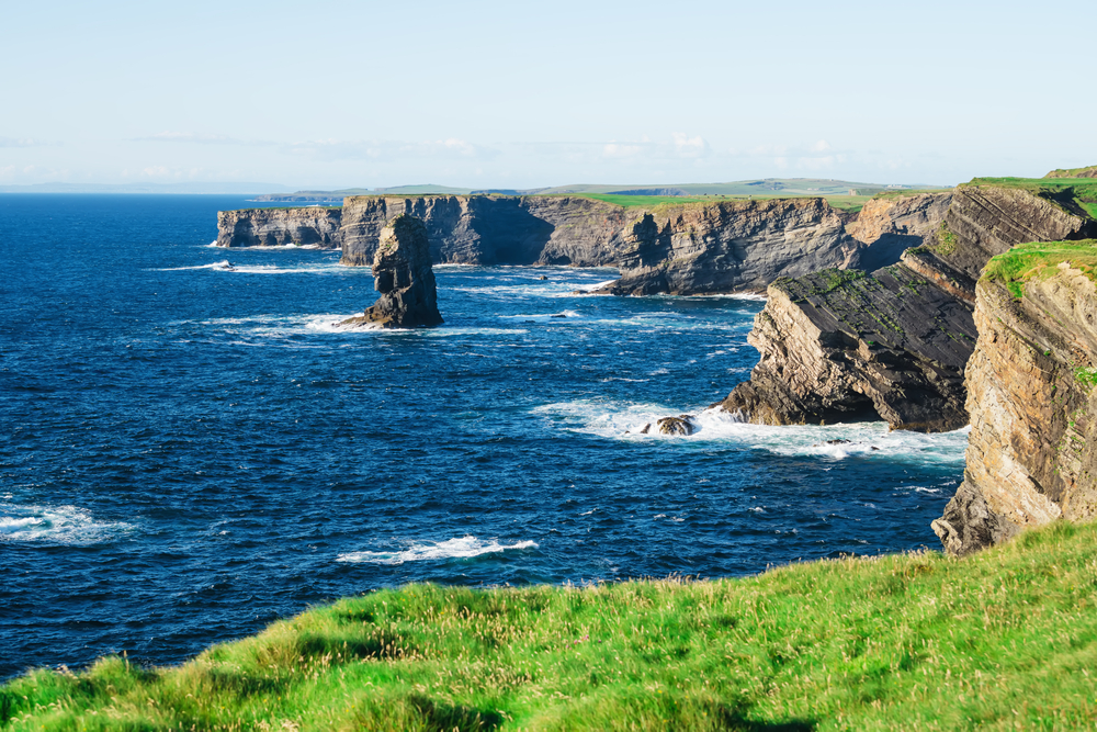 Nice sunny weather at Kilkee cliffs, County Clare, Ireland