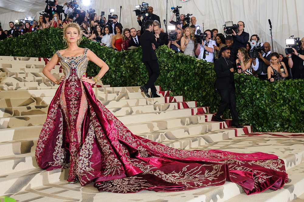 THROWBACK. Blake Lively stuns in bordeaux gown at the 2018 Met Gala. Sky Cinemas, Shuttherstock