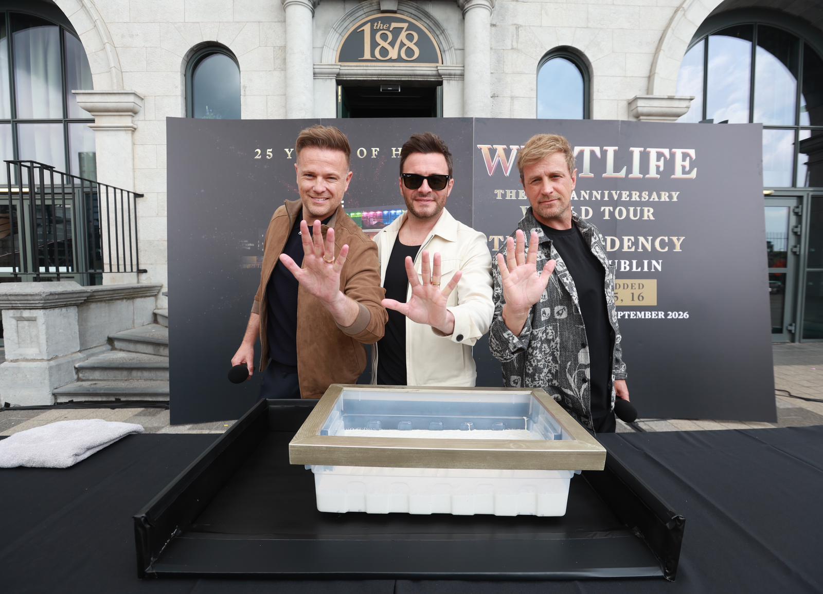 Westlife were honoured in Dublin today with a cast of their hands, marking their record-breaking run at the 3Arena. Sasko LazarovPhotocallireland