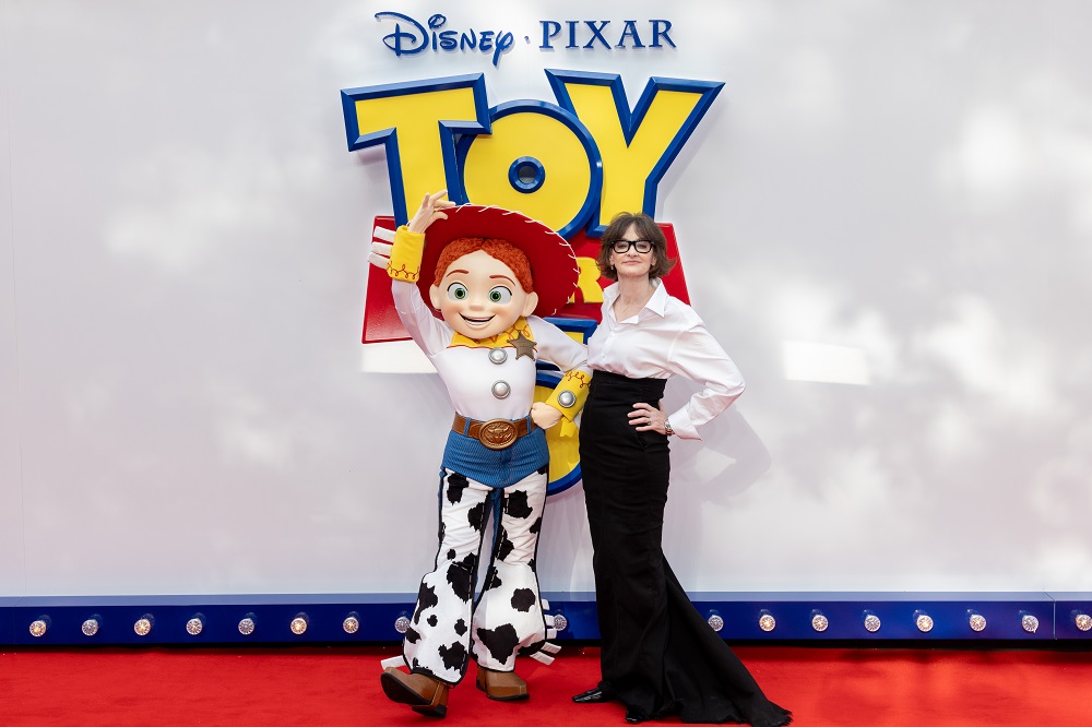 Joan Cusack with Jessie attends the UK Launch Event of Disney and Pixar's 'Toy Story 5' at Odeon Luxe Leicester Square, London on May 28th, 2026. (Photo by StillMoving.Net for The Walt Disney Company Limited)