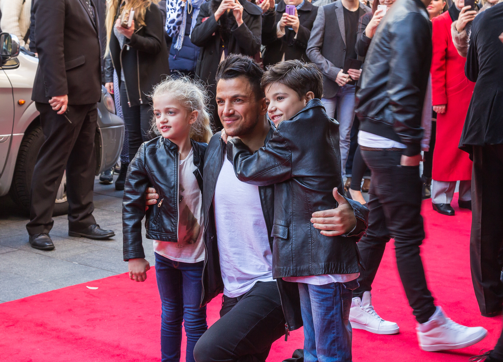 Katie Price's Children Speak Up On Mum's Breakdown: 'Most Difficult Time Of Our Lives' 5 Peter Andre poses with his children for a screening of his Peabody movie. Mike C Photo, Shutterstock