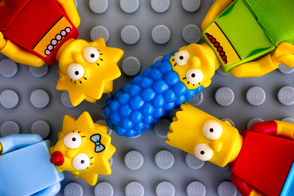 Four Lego Simpsons minifigures. Ekaterina Minaeva, Shutterstock