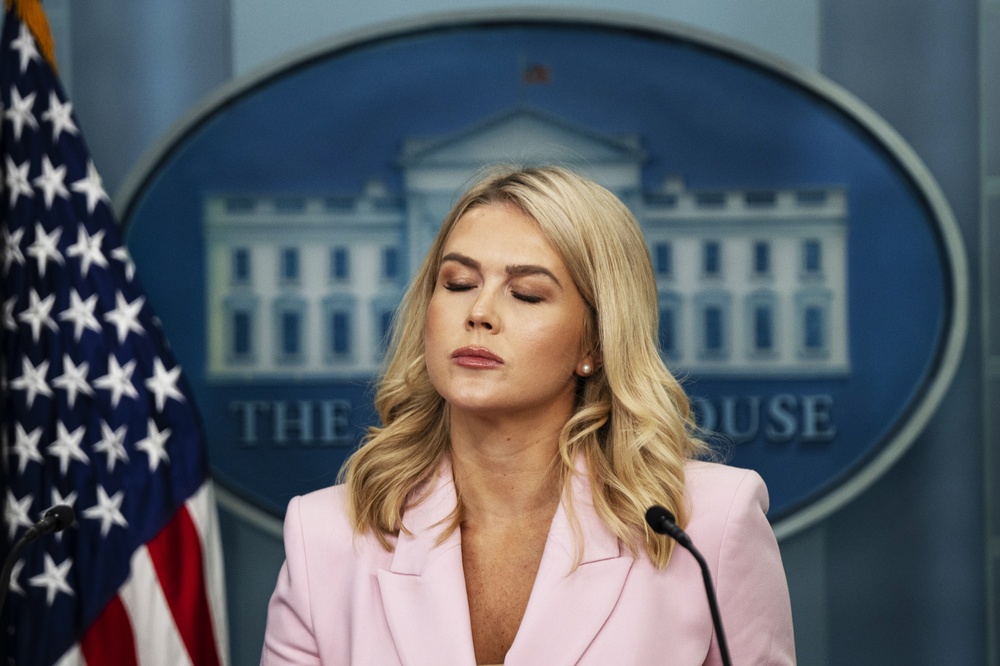 Press Secretary Karoline Leavitt at a White House Press Briefing. Photo credit, Photo Ibo, Shutterstock
