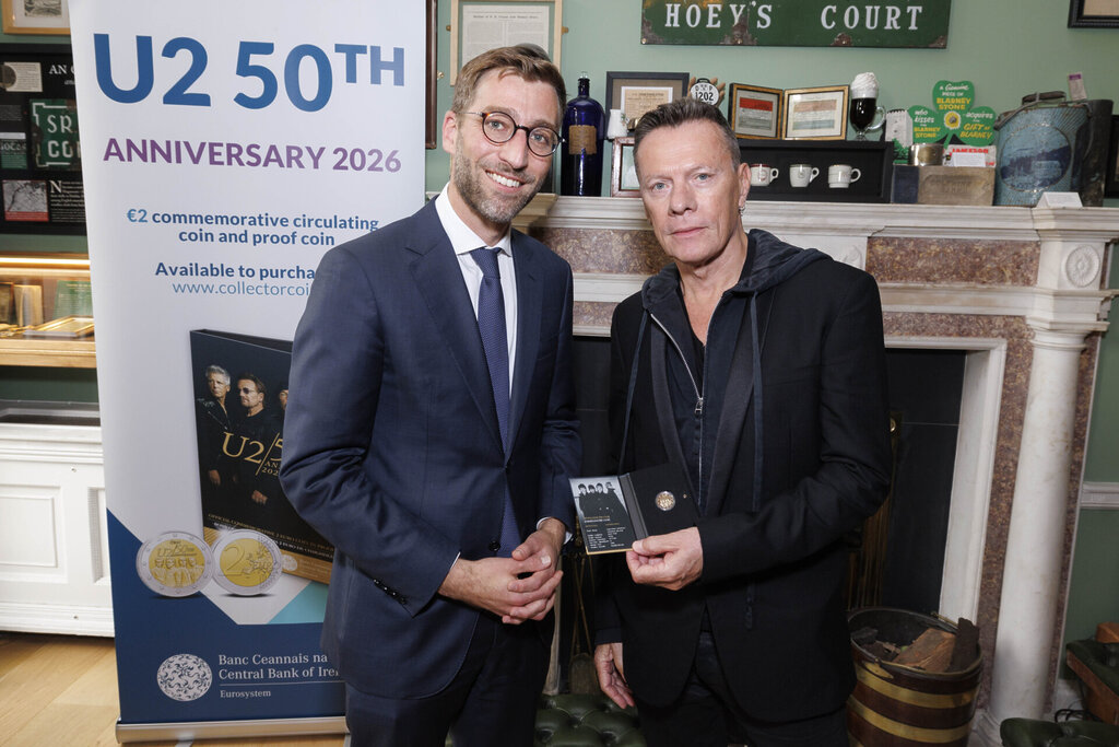 A commemorative two euro coin has been launched to honour 50 years since U2 was formed 3 CMC9908484 1