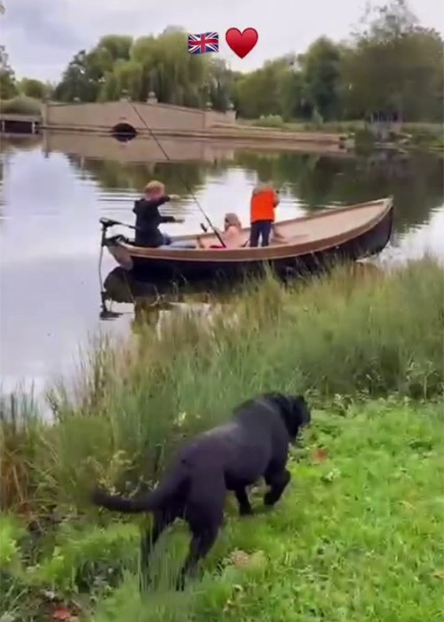 Meghan Markle shares first look at life in the UK with the children 3 The video shows Harry fishing in a boat with the kids. Pic: Meghan Markle/Instagram