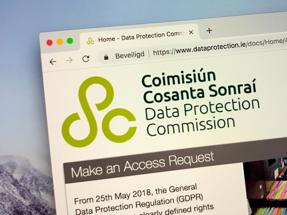 Irish Watchdog Issues €403 Million Fine to Google 3 Dublin, Ireland - October 3, 2018: Website of The Data Protection Commission (DPC) is Ireland's independent supervisory supervisory authority for data protection. Photo credit: Jarretera / Shutterstock.com