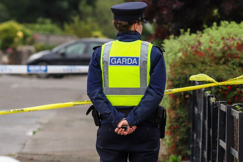 Garda at crime scene