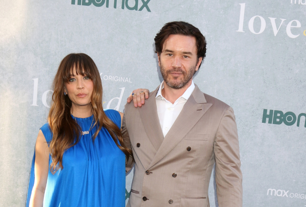 Kaley Cuoco pictured with partner Tom Pelphrey. Photo credit: Kathy Hutchins, Shutterstock