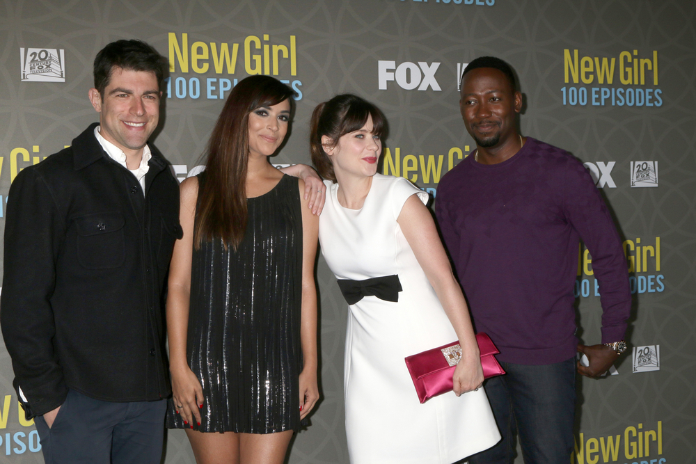 It's A New Girl Reunion! OG Cast Get Together For Special Occasion 4 Max Greenfield, Hannah Simone, Zooey Deschanel, Lamorne Morris at the New Girl 100th Episode Party in 2016. Photo credit: Kathy Hutchins, Shutterstock