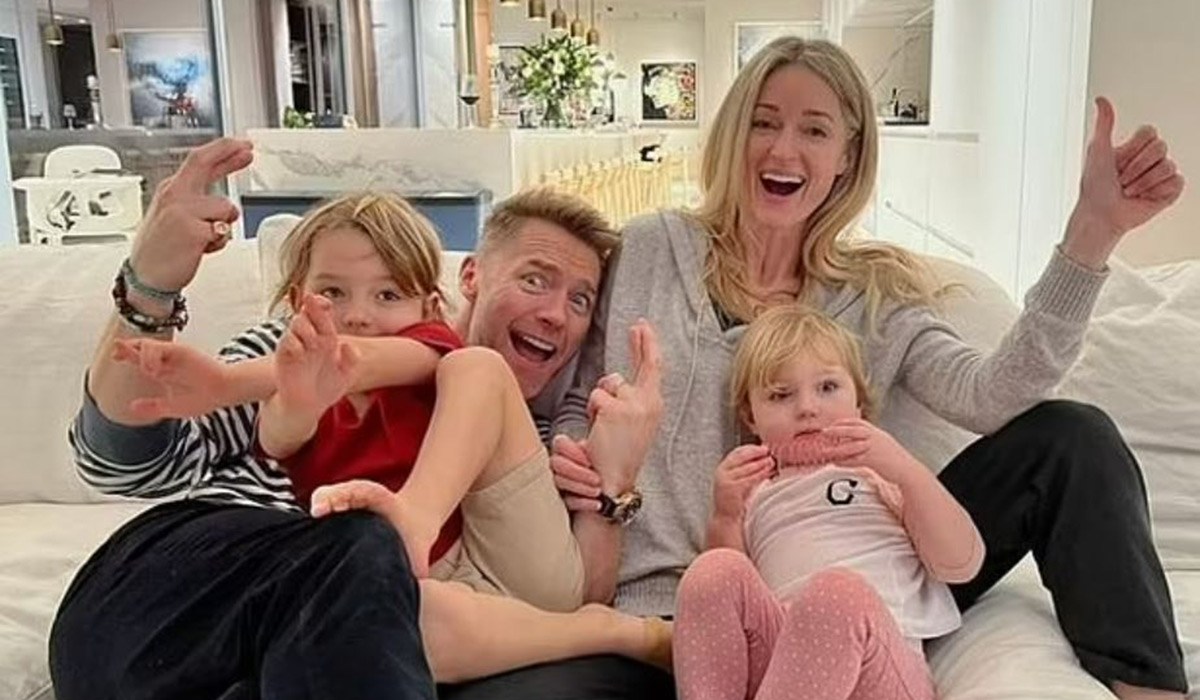 Storm and Ronan Keating with Cooper and Coco in their UK home. Pic: Storm Keating Instagram
