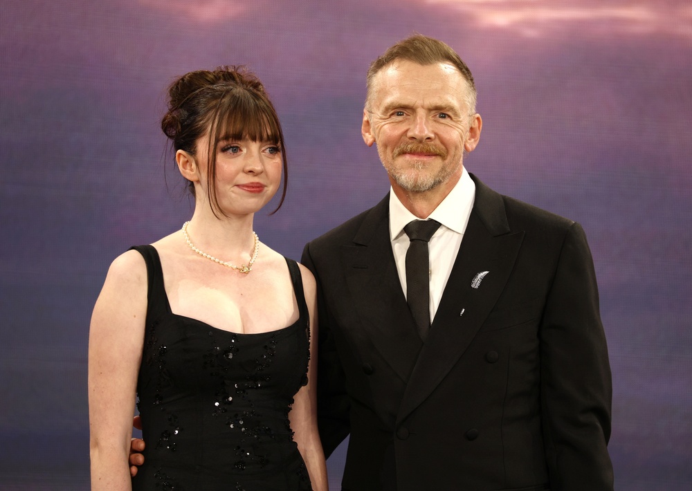 Simon Pegg with wife Matilda Pegg. Photo credit: Fred Duval, Shutterstock