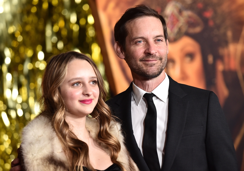 Tobey Maguire pictured with daughter Ruby Sweetheart Maguire. Photo credit: DFree, Shutterstock